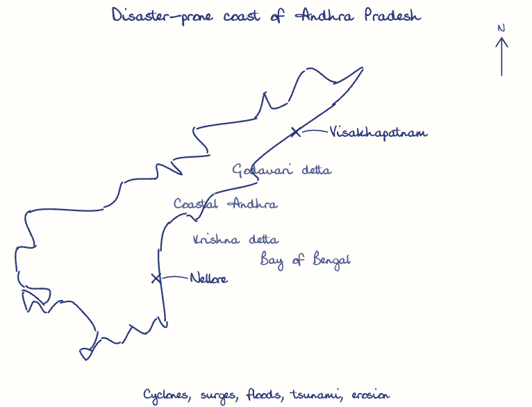 Hand-drawn diagram: Hazard vs disaster. Hazard vs disaster. Comparison of Hazard and Disaster